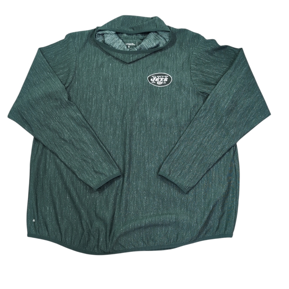 New York Jets football pullover top, cowl neck Long sleeves, Antigua women's 2XL